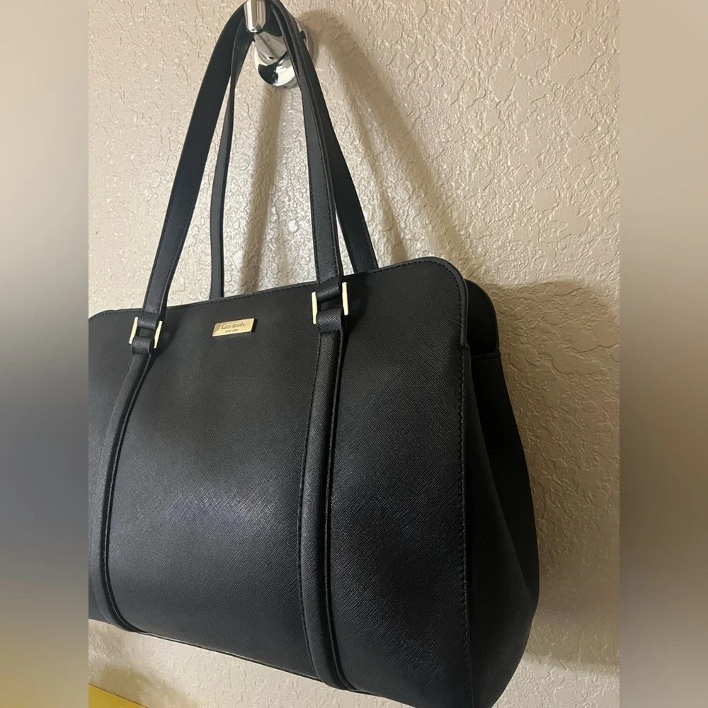 VINTAGE Kate Spade Newbury Lane Miles Black Saffiano Leather Tote Shoulder Bag